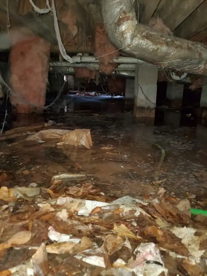 Crawl space flood assessment for Commercial Water Damage Restoration in Baker