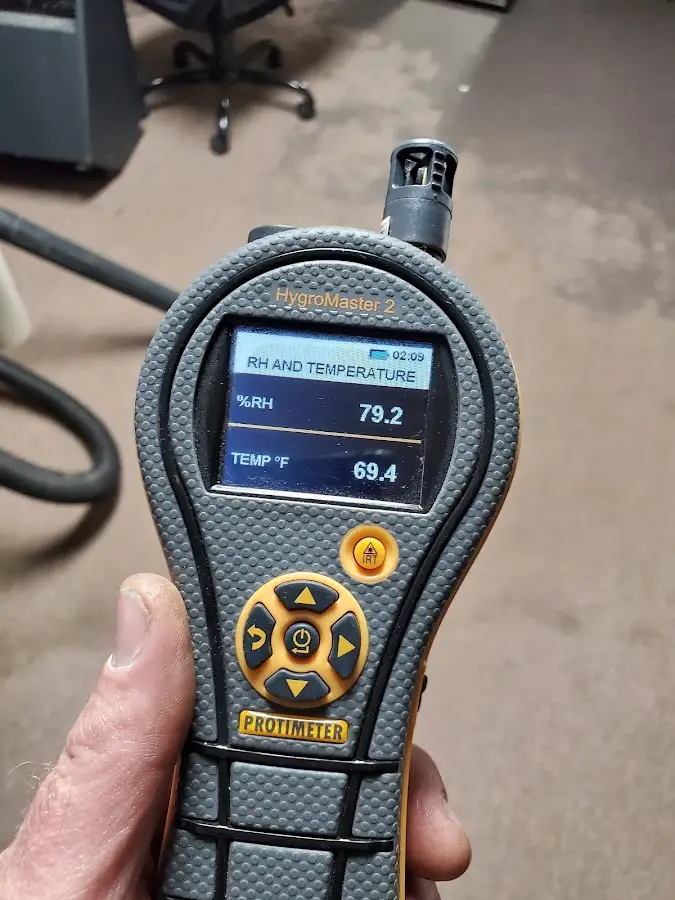 Moisture meter humidity assessment for Fire & Smoke Damage Restoration in Baker